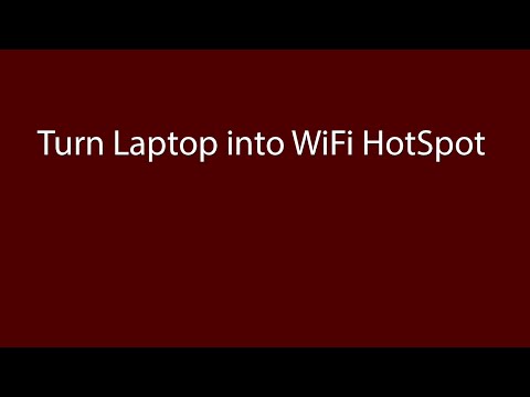 how to turn laptop into wifi hotspot