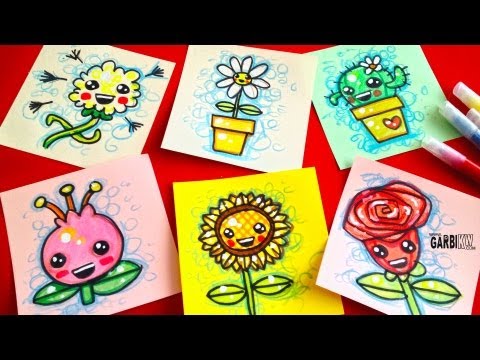 How To Draw Cute Flowers   Easy & Kawaii Drawings by Garbi KW