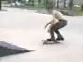 my friend biffing at a skatepark.
