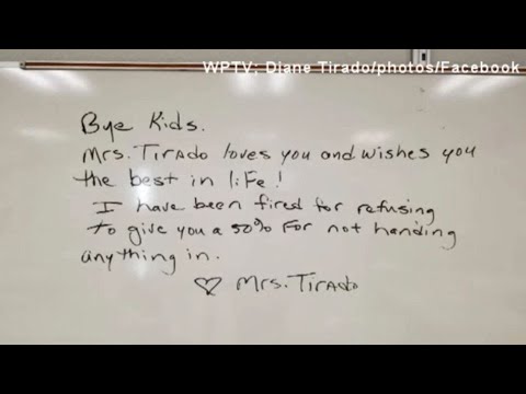 Florida teacher fired for refusing to give students credit for homework not turned in
