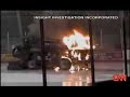 Zamboni Fire on the ice at skating rink, Burns then Explodes