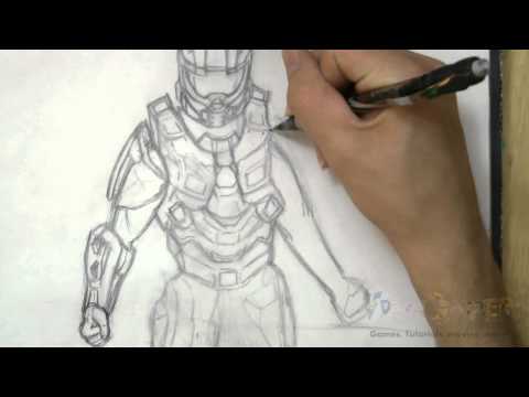 how to draw master chief
