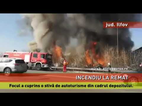 Incendiu de amploare la un Remat auto din Voluntari