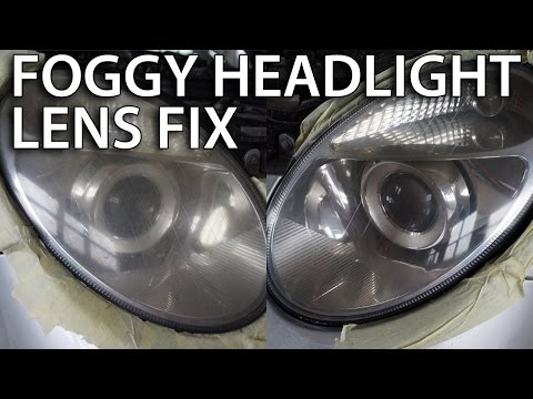 Polishing foggy headlight lens (how to fix mist lamp, restoring, Mercedes W211)