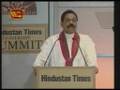 President Mahinda Rajapaksa's speach at HindustanTime Summit