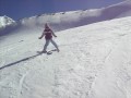Rewa skiing down the whole way at Tukino