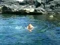 tomando banho de piscina nas po�as em s�o roque do pico - ilha do pico - a�ores - portugal