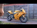 Triumph Daytona 955i with Trident Carbon High Level End Can Triumph Daytona 955i with Trident Carbon High Level End Can