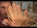 Antique Japan Fan Hanging Lantern Bamboo & Paper Uchiwa