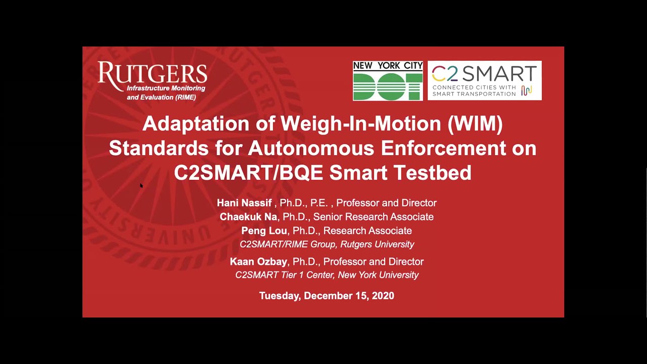 Adaptation Weigh-In-Motion Standards for Autonomous Enforcement of BQE Smart Urban Roadway Testbed