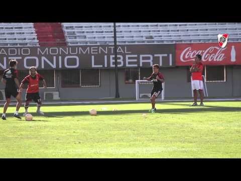 Entrenamiento en el Monumental antes del debut en la Libertadores