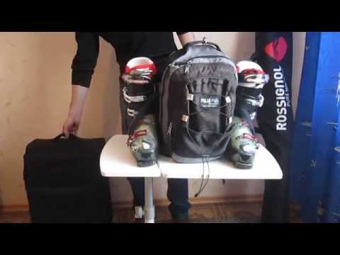 how to fasten skis to a backpack
