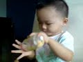 Eating his Gerber Puffs