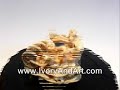 Mammoth ivory netsuke - Two Children riding on turtle