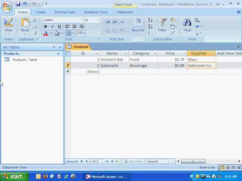 Access 2007 Introduction - creating tables and forms