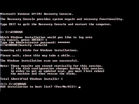 how to rebuild xp boot.ini