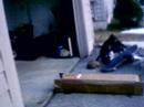 Haha, nick and lucas playing with a card bord box after skating