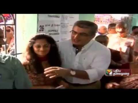 Actor Ajith Kumar Cast his vote with his wife Shalini AjithKumar