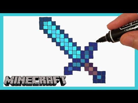 video-linktoworks-How to Draw Minecraft diamond sword | Learn to Draw - YouTube