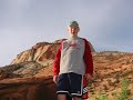 Man jumps from top of Zion Overlook Trail Man jumps from top of Zion Overlook Trail