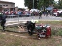 Součást představení byl i klasický požární útok z vodních zdroje pomocí čerpadla PS12