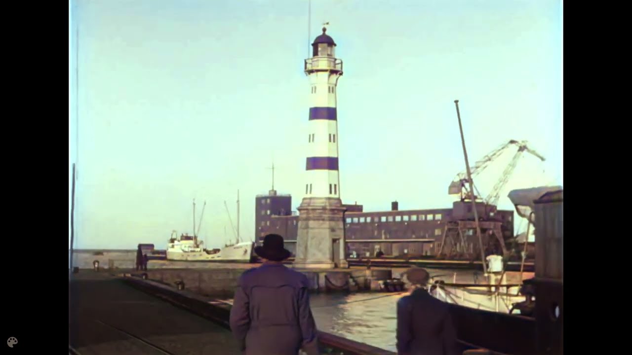 Malmö lighthouse 16 mm film colorized