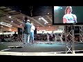 gemma atkinson at i34 talking about command and conquer ea, also asking for a mexican wave.