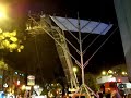Chanukah menorah candle lighting in downtown Jerusalem on the corner of King George Avenue and Ben-Yehuda Street. Watch as the rabbi is lifted in a crane to light the giant menorah as music plays and children watch. For more coverage on Israeli politics and cultural events visit http://www.IsraelNationalNews.com