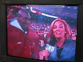 Takeo Spikes hitting on CBS Reporter Kim Coyle during game