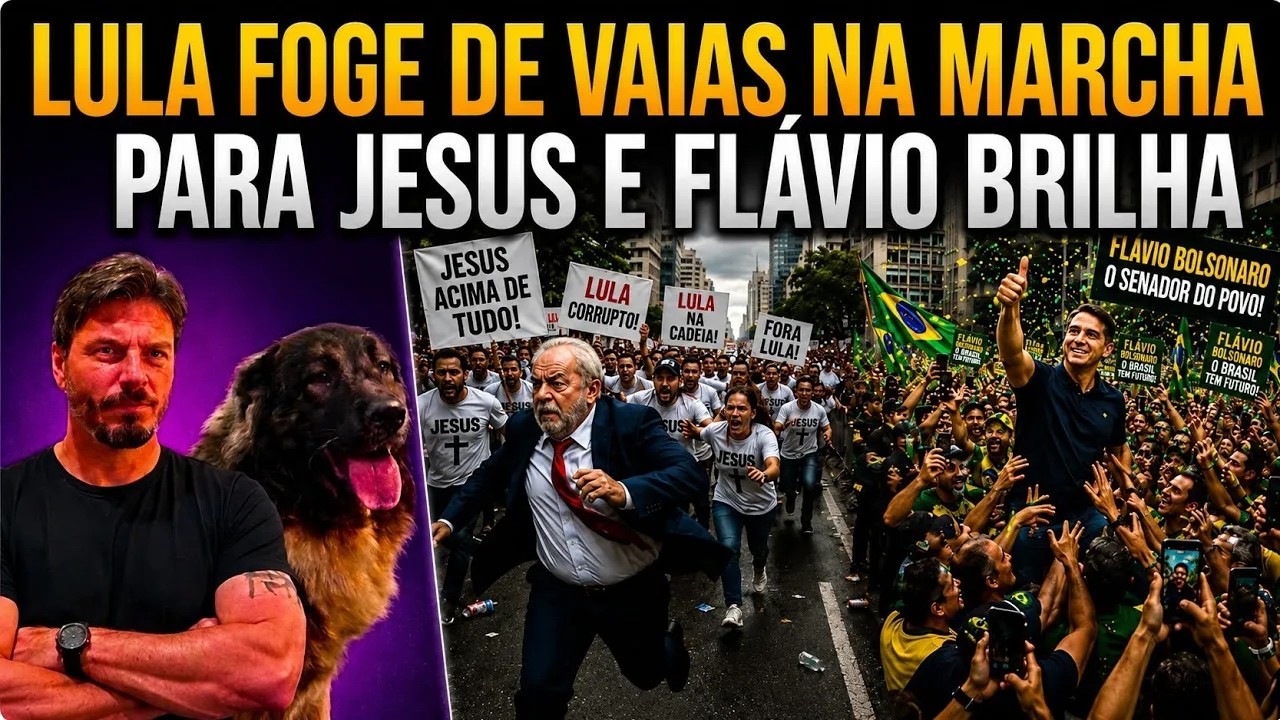 Lula foge de vaias na Marcha Para Jesus e Flávio Bolsonaro é aplaudido!