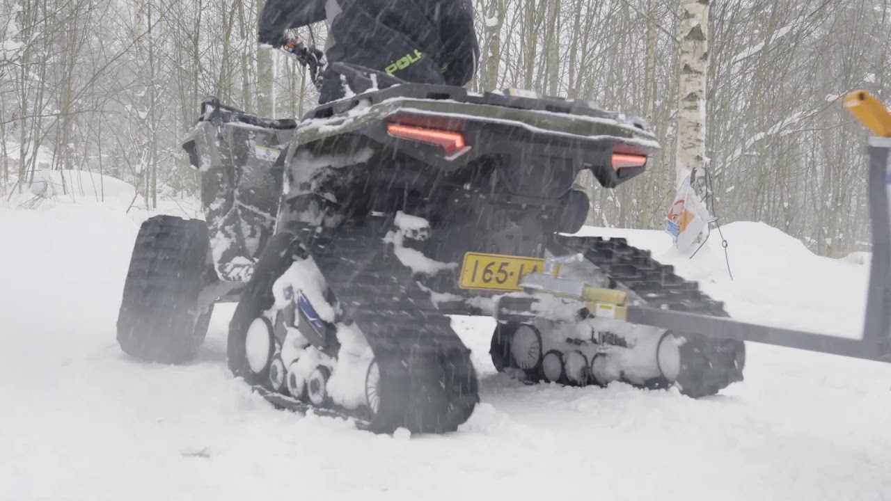 Sportsman 570 + Prospector Pro -telat + Polaris-peräkärry