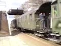Specjalny pociąg retro z okazji 160 lecia kolei żelaznych w Polsce opuszcza stację Sosnowiec Południowy w kierunku Jaworzna Szczakowej. Na czele składu Tr12-25 ze skansenu w Chabówce.