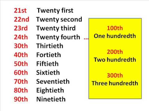 numeros cardinales y ordinales en ingles}