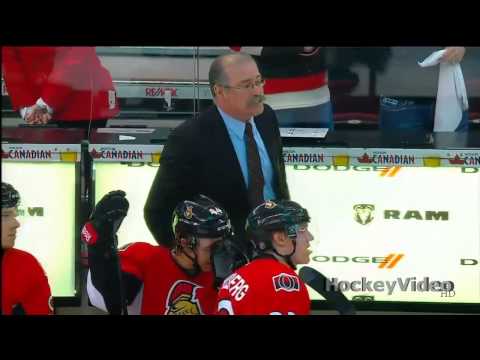 timeout - Paul MacLean takes a time-out with a 6-1 lead and few minutes left in the game. 2013 nhl stanley cup playoffs - Montreal Canadiens vs Ottawa Senators.