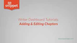 Writing Dashboard Tutorials - Adding And Editing Chapters [Old Version]