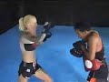 Women's Muay Thai Champion, Veronika Lundemo, fighting out of Team Tiger Muay Thai demonstrates a typical rounds of pad training with Advanced Muay Thai Instructor, Prathet @ Tiger Muay Thai and MMA training camp, Phuket, Thailand.Veronika is in training for a fight on October 20 @ One Songchai Stadium in Bangkok. veronika is also training for a World Title shot at the prestigious King' Cup Muay Thai festival during the celebration of the King of Thailand's birthday on December 5, 2007.For more info on training in women's muay thai in Phuket Thailand. For more info on Veronika see http://www.tigermuaythai.com