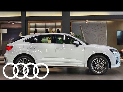 |4K| 2025 Chi tiết Audi Q3 Sportback S Line màu Trắng Glacier ánh kim (White) - nội thất Nâu