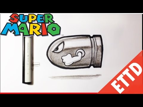 How to Draw Bullet Bill from Super Mario Bros – Easy Things To Draw