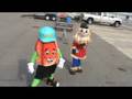 Mascot Jack the Pumpkin and Jill the Scarecrow