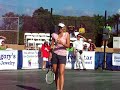 maria imitates andy's serve at the 7th annual arf event. please do not post nasty comments. i will delete them. my 12 year old daughter regularly checks out my videos to see the comments. i would appreciate just a little decency. thanks.
