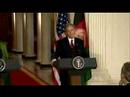 Bush gets serenaded at a press conference