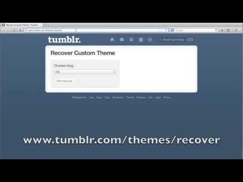 how to recover tumblr theme