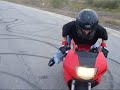 Burnout and stoppies on CBR F3. Robert lays it down at the end!