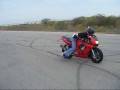 Burnout and stoppies on CBR F3. Robert lays it down at the end!