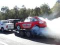 ULEGAL does burnout on trailer, while driving