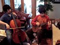 jd henneberry and sheng wu doing an ozzy osborn tune on cello and guitar.

j.d. henneberry-guitar 
sheng wu - cello
j.d. and sheng are in an improv duo that combines rock music and classical music entitled 11th dimention.  thanks 4 watching!!!!!!!

special thanks to 
scott jackson
walter kelly 
evan tonseng
mahlon haleck