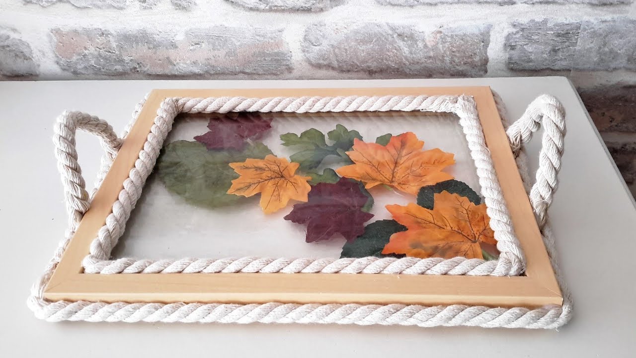 DIY ОСЕННИЙ ПОДНОС ИЗ ФОТОРАМОК ...DIY TRAY FOR INTERIOR ...