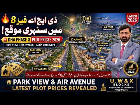 DHA Phase-8 Detailed Plot Prices Guide: Park View, U, W & X Blocks Best Investment Deals
