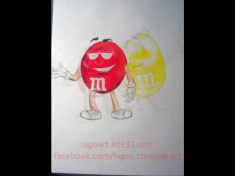 how to draw the green m&m