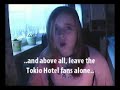 Angie: Lasst Tokio Hotel Fans in Ruhe - English Subs